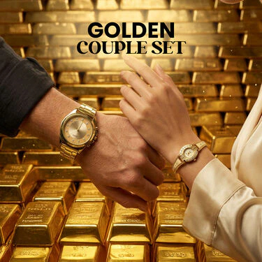 Men's Golden Watch With Free Ladies Designer Watch (MLGW18) - Image 3