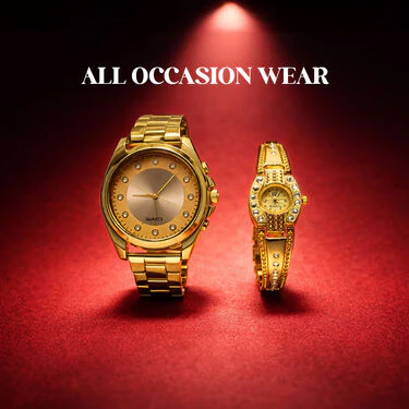 Men's Golden Watch With Free Ladies Designer Watch (MLGW18) - Image 5