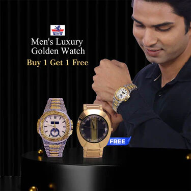 Mens Luxury Golden Watch Buy1 Get 1 Free (2MW16) - Image 2