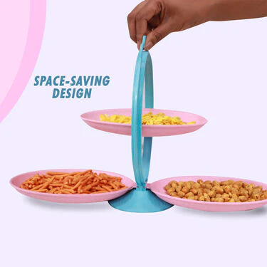 Multi-Use Foldable 3 Layer Fruit, Snack, Candy Plate(FFT) - Image 4