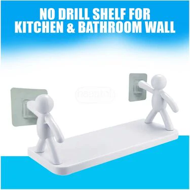 No Drill Shelf for Kitchen & Bathroom Wall