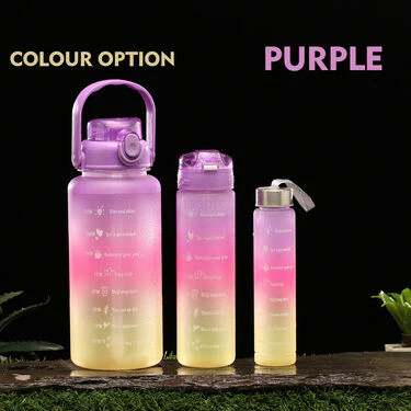 Pack of 3 Motivational Sipper Water Bottles with Trendy Stickers (3PB1) - Image 3