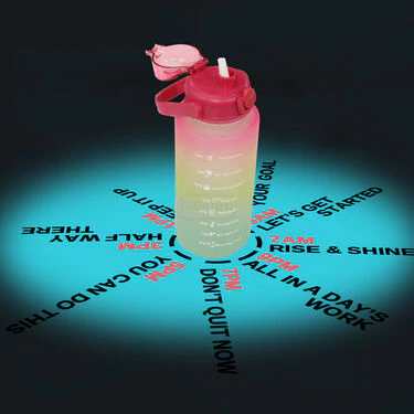 Pack of 3 Motivational Sipper Water Bottles with Trendy Stickers (3PB1) - Image 9