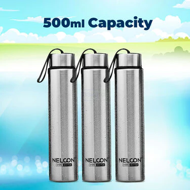 Pack of 3 Stainless Steel Slim Bottles - 500ML (3B2) - Image 6