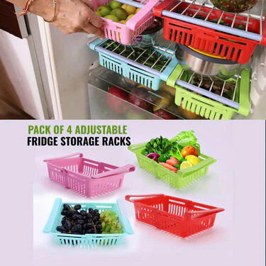 Pack of 4 Adjustable Fridge Storage Rack (4FR1)