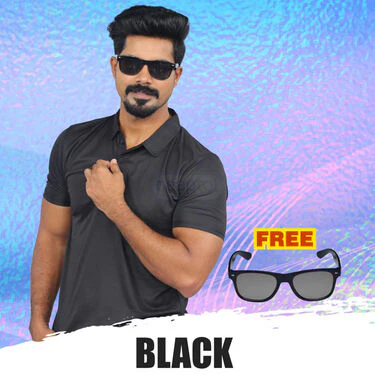 Pack of 5 Collar T-shirt With 5 Matching Sunglasses (5PTS1) - Image 2
