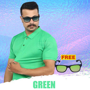 Pack of 5 Collar T-shirt With 5 Matching Sunglasses (5PTS1) - Image 4