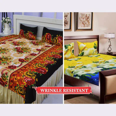 Pack of 8 Double Bedsheets + 16 Pillow Covers (8BS) - Image 15