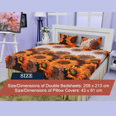 Pack of 8 Double Bedsheets + 16 Pillow Covers (8BS) - Image 3