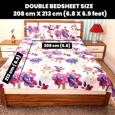Pack Of 8 Multi Colour Double Bed Sheets With 16 Pillow Covers (8BS54) - Image 13