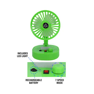 Rechargeable Portable Fan With LED Light (EF29) - Image 3
