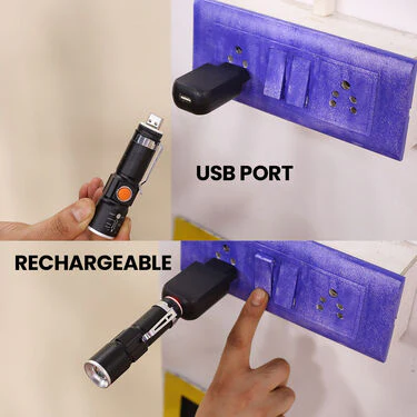 Rechargeable Torch with USB Charger (EL3) - Image 4