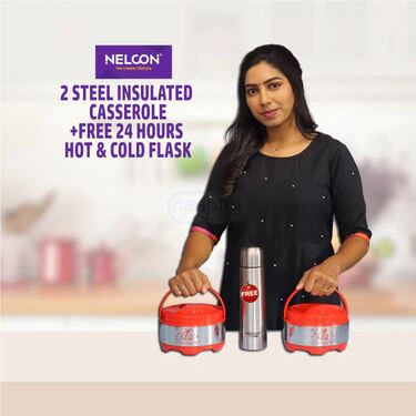 Set of 2 Casserole With Free Hot & Cold Flask (2C1F)