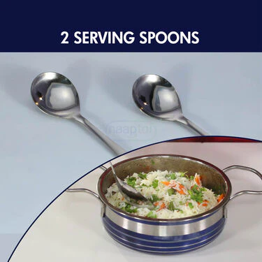 Set of 4 Colored Steel Handi With 2 Serving Spoon (4H2S) - Image 7