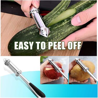 Stainless Steel 3 in 1 Multifunctional Vegetable & Fruit Peeler (SSVFP) - Image 3