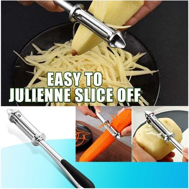 Stainless Steel 3 in 1 Multifunctional Vegetable & Fruit Peeler (SSVFP) - Image 4