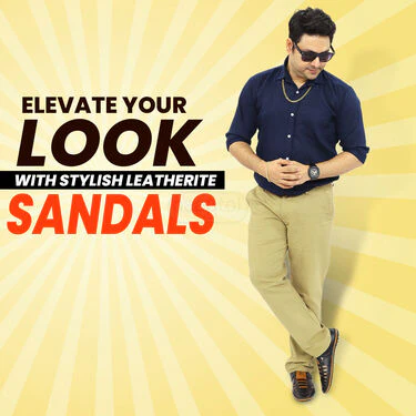 Stylish Leatherite Sandals Pick Any 1 + Free Sports Watch + Sunglasses + Golden Chain + Golden Bracelet (SDC1) - Image 8