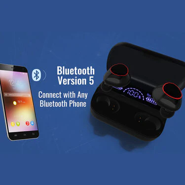 Wireless Earpods with Charging Inbuilt Powerbank M10 with Free Golden Watch (TWS13) - Image 7